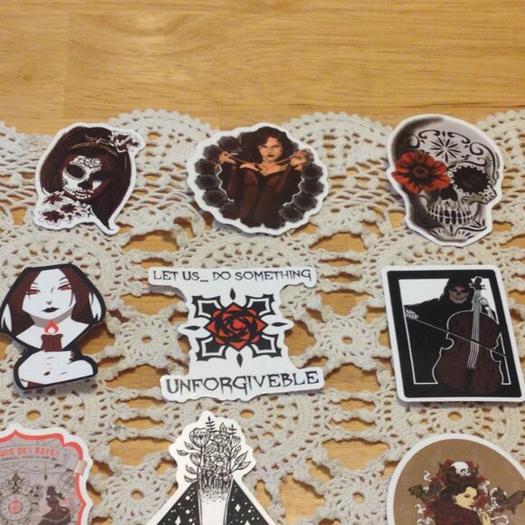 Goth cellphone stickers, skeletons and roses - Picture 2 of 6